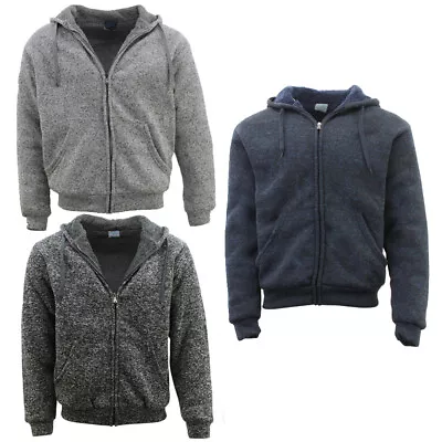 Men's Thick Winter Sherpa Fur Hoodie Zip Up Hooded Jumper Coat Jacket Sweater • $26.95