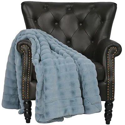Queen Size Throw Blanket Soft Bed Bedding Sherpa Micro Mink Reversible 60 X 80 • $32.32