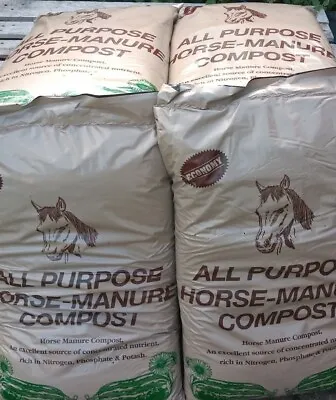 COLLECTION ONLY. 4 X 40l Bags Organic HORSE MANURE COMPOST. Nr Somerton Somerset • £16