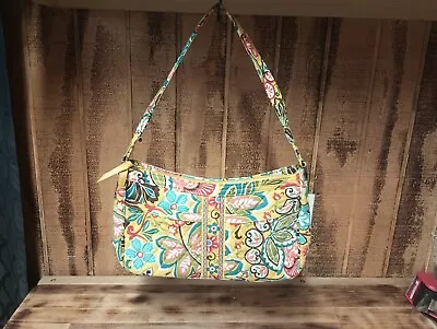 Vera Bradley PROVENCAL Purse Zip SHOULDER BAG Handbag CASSIDY Yellow Floral  • $18.98