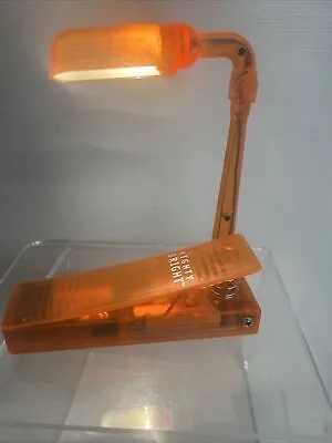 Vintage Mighty Bright Orange Clip On Adjustable Long Neck Book Reading Light • $10.99