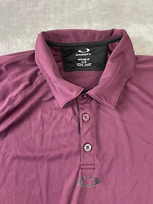 Oakley Hydrolix Polo Golf Shirt Men’s Large Purple Shade Logo • $14.39