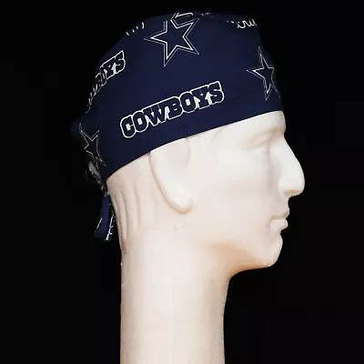 NFL Dallas Cowboys Logo On Navy Blue Theme Scrub Hat • $12.50