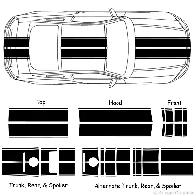 3M Eleanor Rally Racing Stripes For 2010-12 Ford Mustang 2010 2011 2012 Decals  • $84.99