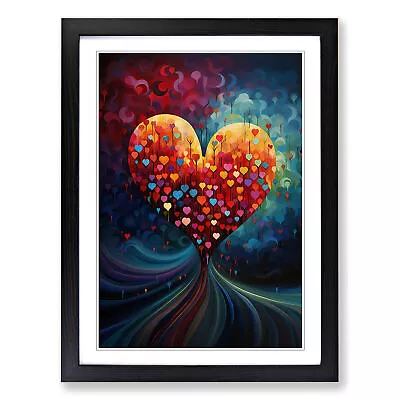 Love Heart Orphism Wall Art Print Framed Canvas Picture Poster Decor Living Room • £16.95