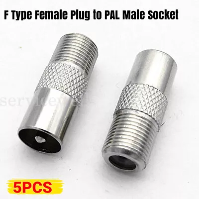 5pcsx F-Type Male To PAL Female Socket TV Antenna Cable Connector RG6 Adapter • $6.69