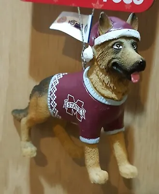 Mississippi State Bulldog Wearing Logo Jersey & Hat Collectible Ornament 4.75  W • $31.49