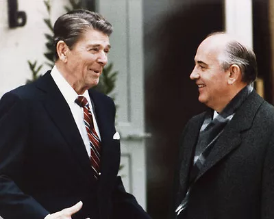 President RONALD REAGAN And Communist Leader MIKHAIL GORBACHEV Glossy 8x10 Photo • $5.49