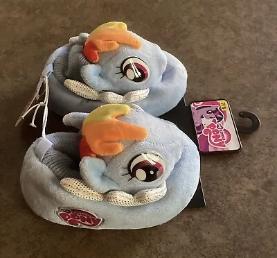 My Little Pony Rainbow Dash Plush Head Socktop Slippers-Toddler M 7/8 Medium • $12.99