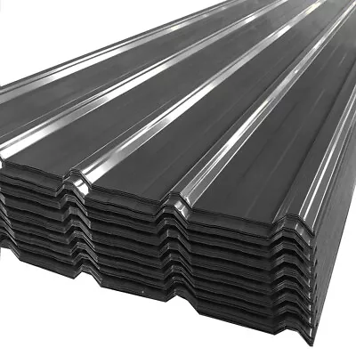 12 X Black Metal Cladding Roofing Galvanized Corrugated Roof Sheets With Screw • £58.95