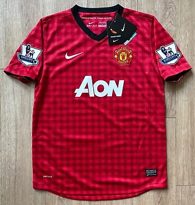 2012/13 Nike Manchester United Home Jersey Youth L Shirt AON Scholes Giggs Era • $49.99