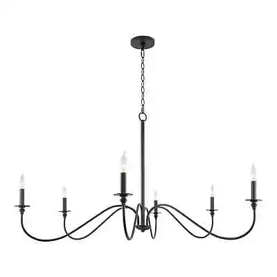 Kira Home Archer 47  6-Light Large Modern Chandelier + Curved Arms Adjustable H • $56.96