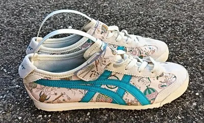 ASICS Onitsuka Tiger Mexico 66 PS Shoes KIDS Size US 3  EU 35 WHITE PINK BLUE • $29.95