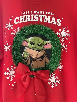 $17.09 • Buy Star Wars Ugly Christmas Sweater  Baby Yoda Size XXL