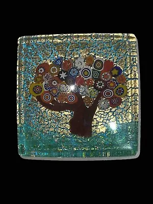 Vintage Murano Millefiori Canes Tree Of Life Paperweight • $80