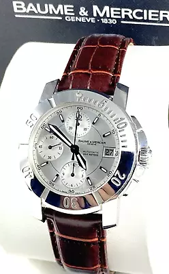 Baume Mercier Capeland Chronograph Automatic Men's Watch Silver Dial 65352 Model • $1495