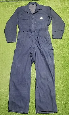 Vintage BIG MAC Indigo Denim Coveralls Carpenter Size 42L • $175