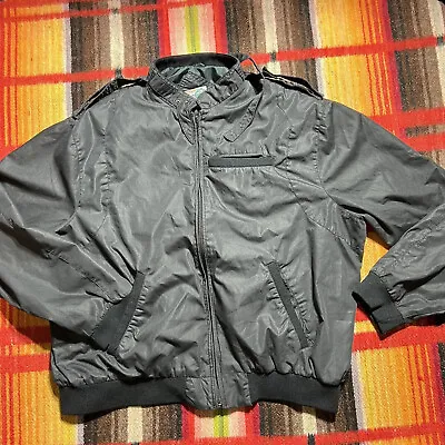 Vtg Outdoor Exchange Men's Black Members Only Style Windbreaker Jacket Size 2XL • $24.20