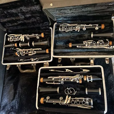 Three Vintage Bundy Resonite Selmer Clarinet W/ Black Case • $84.99