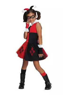 Harley Quinn Tutu Costume Kids Girls Official DC Comics Red Black Dress Villain • $62.85
