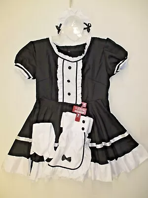 Women Size Medium French Maid Sexy Dress Costume Outfit Waitress Uniform Cosplay • $19.99