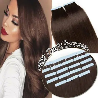 Thick 200g 80pcs Tape In Remy Human Hair Extensions Skin Weft FULL HEAD BLONDE F • $192.31