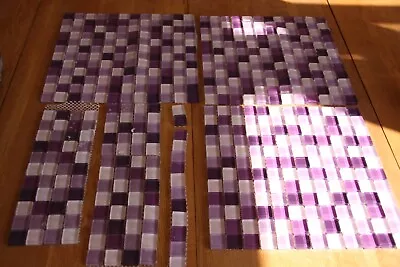 B&Q Purple Glass MOSAIC WALL TILES - 3 Full Sheets 300 X 300mm Plus 2/3 Sheet • £29.99