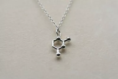 Sterling Silver  Molecule Charm Necklace Chemistry A7 • $24.99
