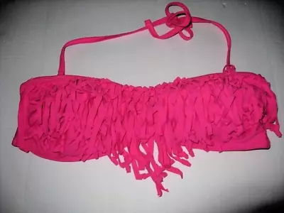 Women's Size M Apollo Hot Pink Fringe Halter Swimsuit Bikini Top • $3