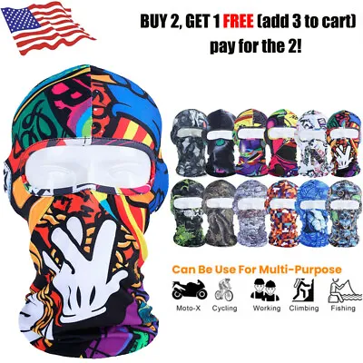 $1.99 • Buy Tactical Balaclava UV Protection Full Face Mask Ski Sun Hood Hat For Men Women