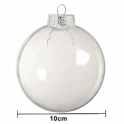 1/100PCS Christmas Ball Plastic Baubles Clear Fillable Xmas Tree Decor Ornament • $34.83