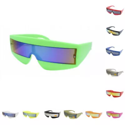 80s Visor Wrap Around Sunglasses Robot/Cyclops/Lady Gaga/Daft Punk/Neon Glasses • $27.47