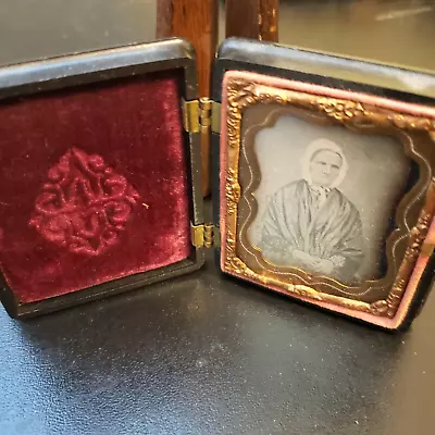 Daguerreotype C1850 Ninth Plate In Case Elderly Woman • $19.99