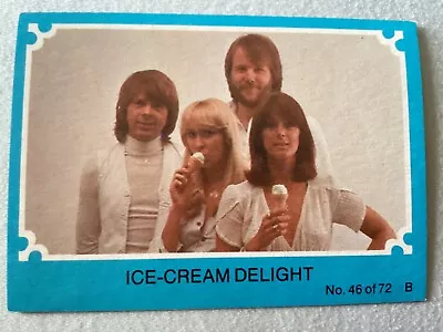 1976 SCANLENS ABBA TRADING CARD No.46 COLOUR BACK GLUE ON THE BACK OF THE CARD • $7