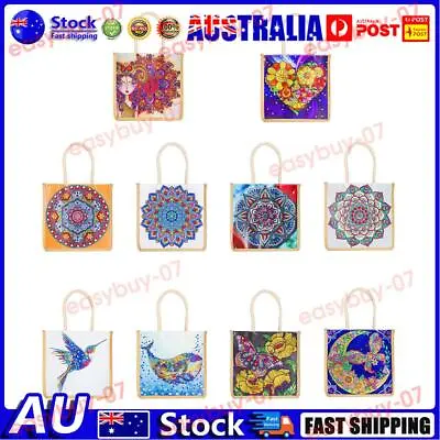 $15.16 • Buy AU 5D Diamond Painting Linen Bags DIY Drill Handbag Reusable Eco Shopping Tote