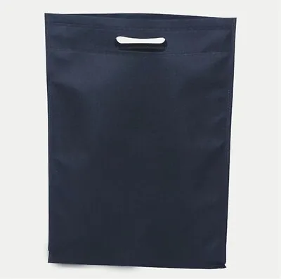 £3.99 • Buy 10 X Black Non-Woven Bag 36x30cm With Carry Handles - Foldable And Reusable