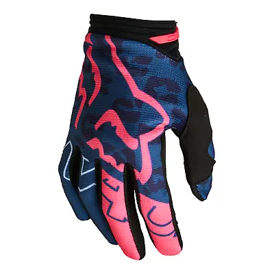 Fox Racing Women's 180 Skew Motocycle Gloves Dark Indigo Blue Pink XLarge XL NEW • $19.95