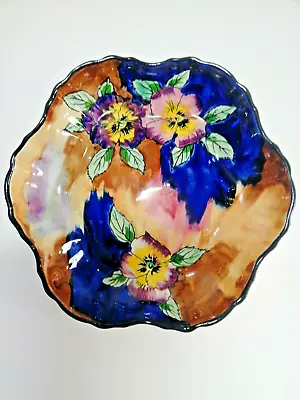 Art Deco H & K Tunstall . Richly Colored Plate  Bowl In The Shape Of A Flower. • £19