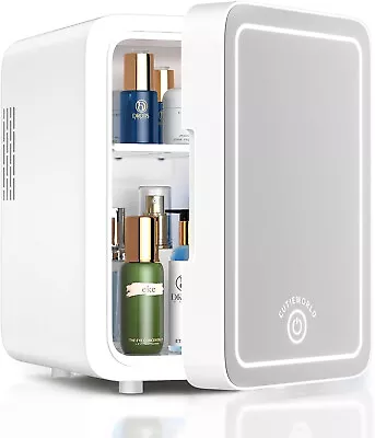 CUTIEWORLD Mini Fridge With Dimmable LED Light Mirror For Makeup & Skincare New • $15