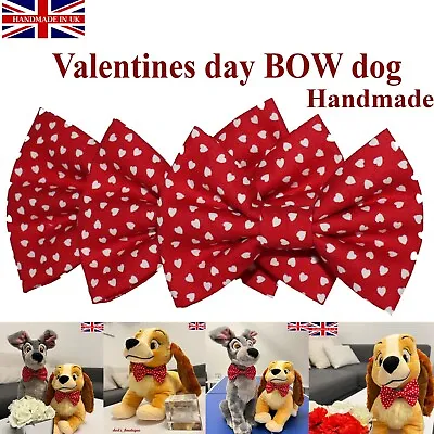 £5.10 • Buy New Dog Bow Tie Valentine's Day Elastic Band Attach COLLAR ACCESSORY Handmade UK