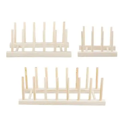 £9.47 • Buy Wooden Dish Rack Multipurpose Plate Rack Organizer For Book Dish Plate