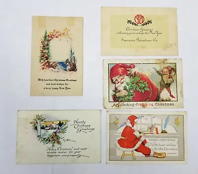 Vintage Christmas Postcards Lot Of 5 Antique Paper Ephemera AS IS Santa Claus • $11.60