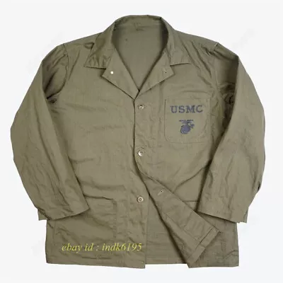 Vintage WWII WW2 USMC MARINES HBT Shirt Jacket Replica • $55.25