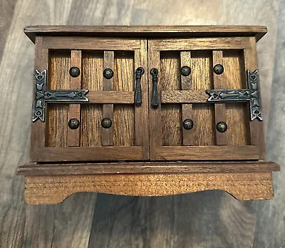 Vintage Jewelry Organizer Box Wooden Jewelry Chest Musical Box • $20