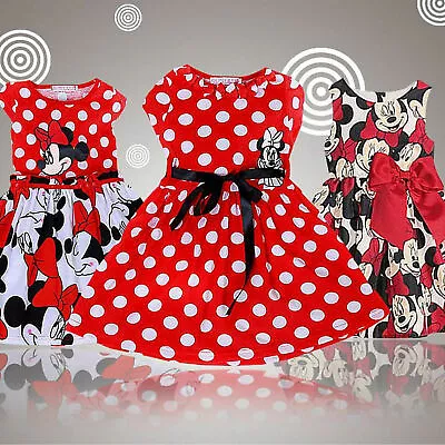 Kids Girl Minnie Mouse Tutu Tulle Dress Birthday Party Costume Fancy Mini Dress﹤ • £10.57