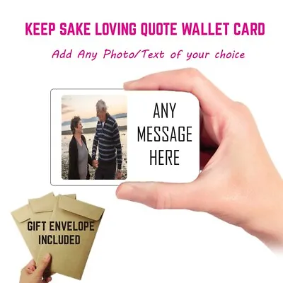 Photo Metal Wallet Card Gift Couples Anniversary Valentines Day Gift For Him • £3.49