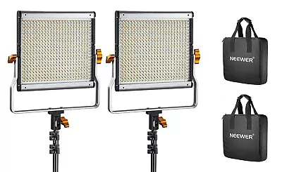 Neewer 2-Pack Dimmable Bi-color LED Video Light Kit With Soft Boxes • $89