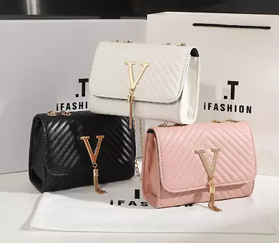 £3.59 • Buy Womens Quilted Chain Strap Bag Ladies Party Wedding Shoulder Cross Body Handbags