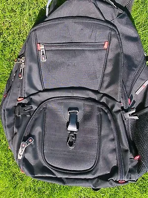 £28 • Buy Wenger Swiss Backpack Black Zipped Laptop Day Bag Rucksack Travel School