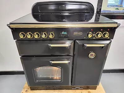 Rangemaster Classic Electric Range Cooker In Black With A Gold Trim 90cm  • £1295